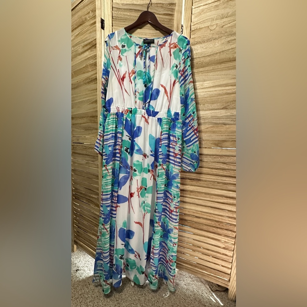 Lane Bryant sheer maxi dress with slip liner size 14/16